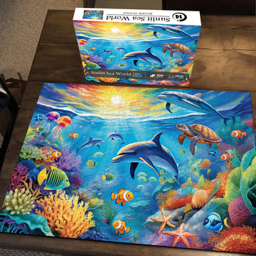 Puzzle puzzle del mondo illuminato dal sole 1000 pezzi